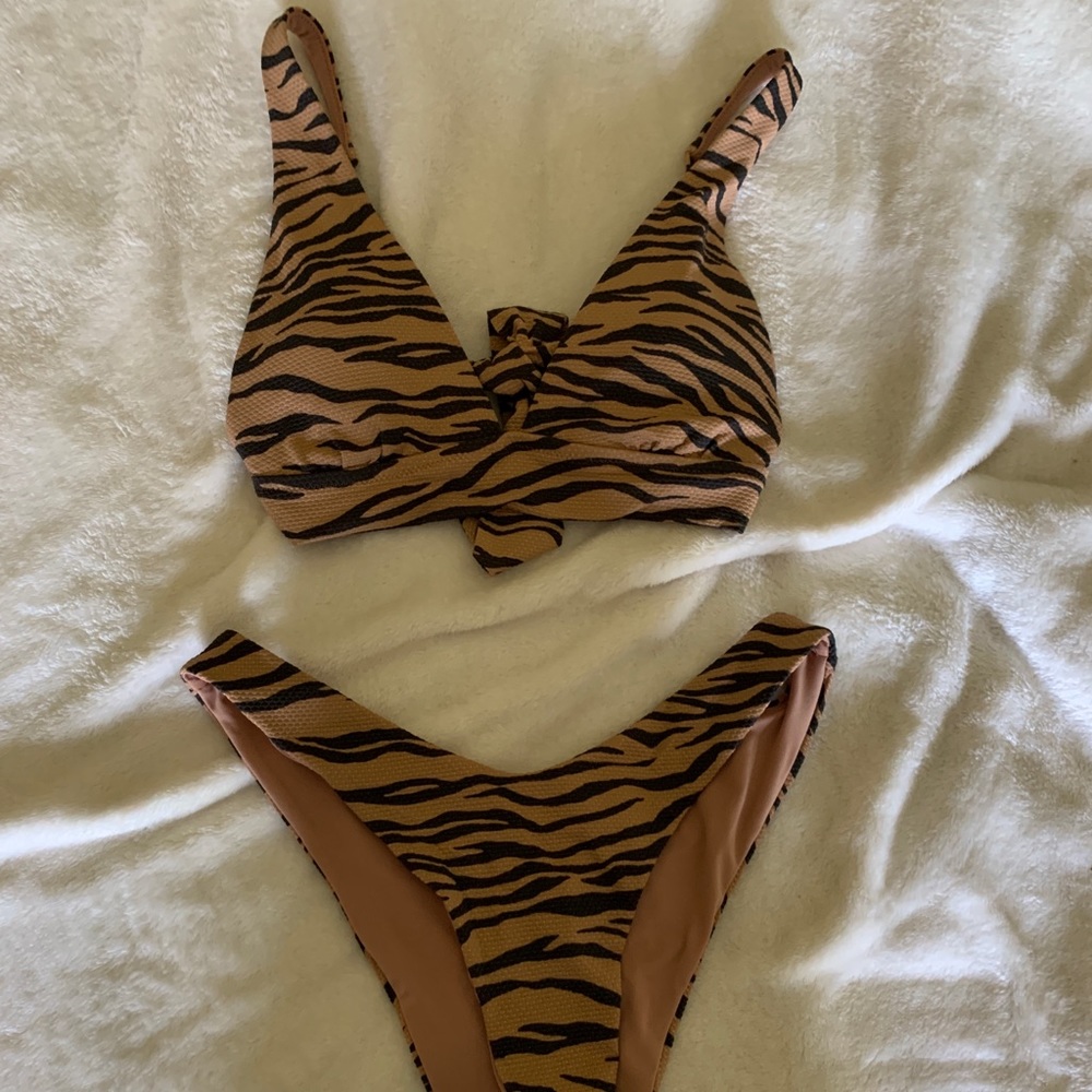 Zebra Striped Bikini Set